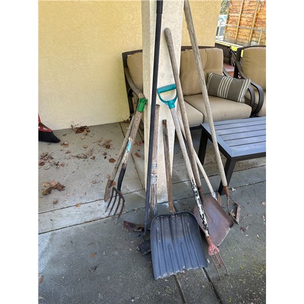Assorted yard garden tools