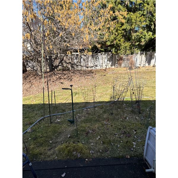 Tomato, cages, plant hangers, etc.