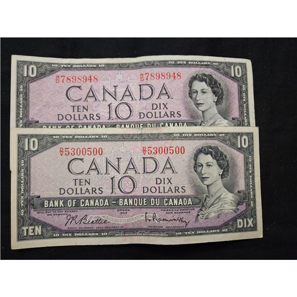 2x $10 Canadian bills