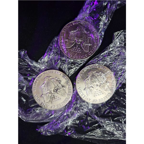 3x American silver coins