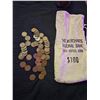 Image 1 : Bag of pennies with canvas bag