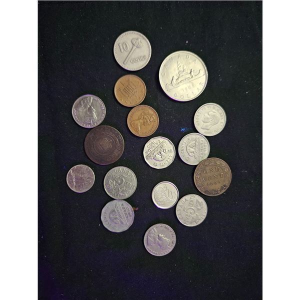 Assorted Canadian coins