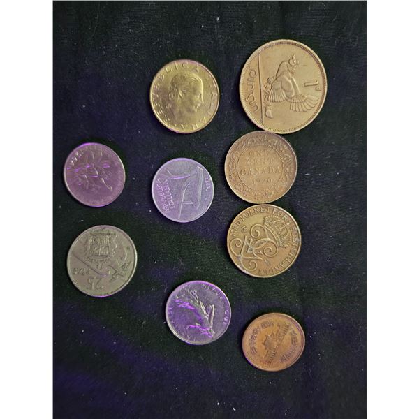 Assorted coins