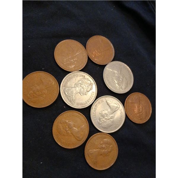 Assorted coins
