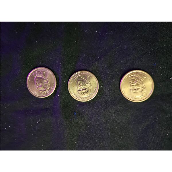 3x $1 American coins