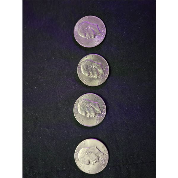 4x $1 Silver american coins
