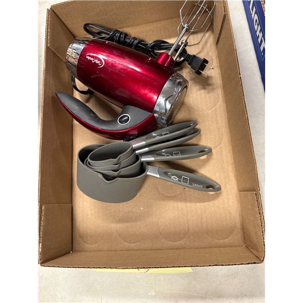 Betty Crocker hand, mixer and measuring cups