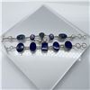 Image 1 : 2pc Sterling Silver Bracelets with Blue Stones, Marked 925