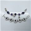 Image 2 : 2pc Sterling Silver Bracelets with Blue Stones, Marked 925