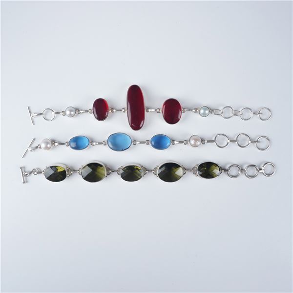 3pc Sterling Silver Bracelets