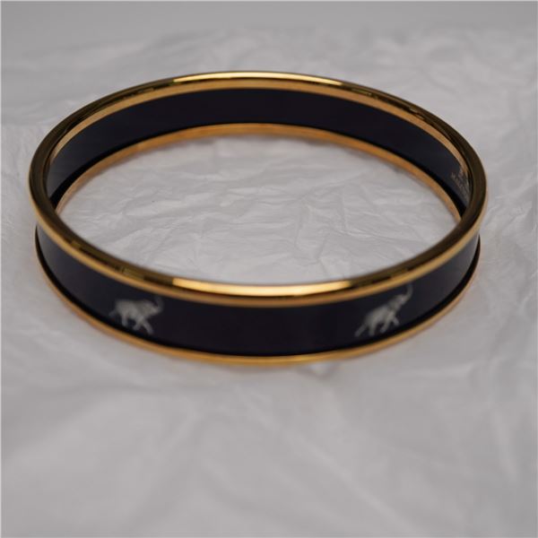 Halcyon Days Elephant Motif Enamel Bangle