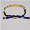 Image 2 : Halcyon Days Enamel & Cord Bracelet, Blue & Gold Hearts