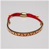 Image 1 : Halcyon Days Enamel & Cord Bracelet, Red & Gold Hearts