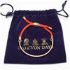 Image 3 : Halcyon Days Enamel & Cord Bracelet, Red & Gold Hearts