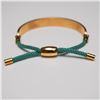 Image 2 : Halcyon Days Teal Enamel Bracelet, Gold-Plated Adjustable Bangle