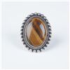 Image 1 : Tiger Eye Stone and Silver Tone Ring