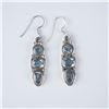 Image 1 : Sterling Silver Dangle Earrings with Blue Stones