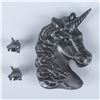Image 2 : Majestic Pewter Unicorn Brooch and Earrings Set