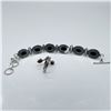 Image 3 : 2pc Sterling Silver Bracelet and Ring Set with Gemstones