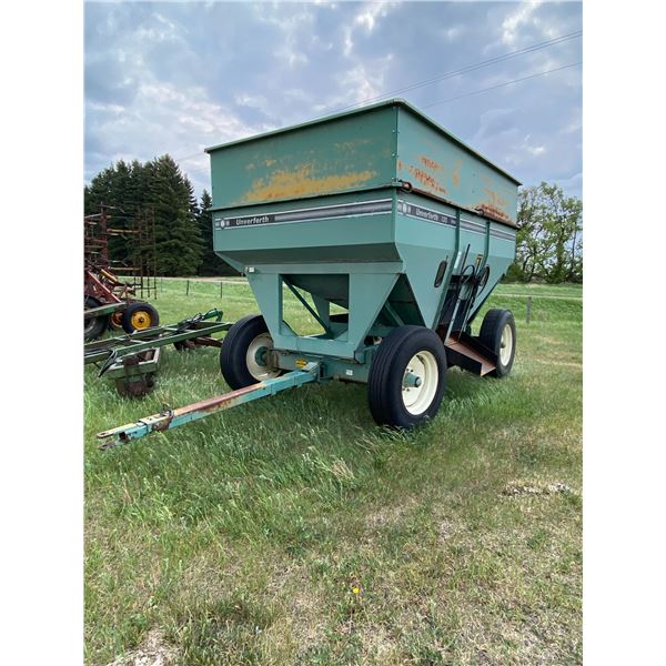 Unverferth 335 13-ton Grain Wagon, 2 compartment, 11Rx22.5 tires, Tires are weathered, SN. 419532312