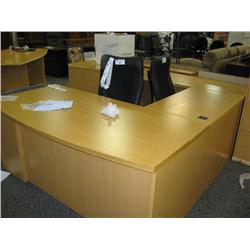 Ash Maple U-shape Bow Front Double Pedestal