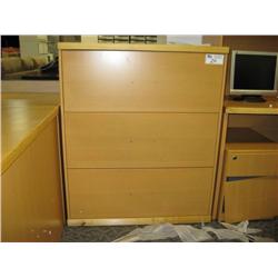 Ash Maple 3 Drawer Lateral File Cabinet (r03)
