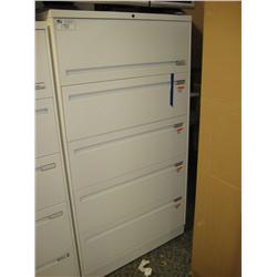 White 5 Drawer Lateral File Cabinet