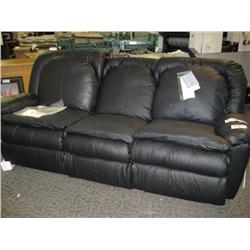 Black Faux  Leather Reclining Sofa