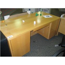 Ash Maple Double Pedestal Executive Desk