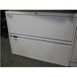 White Kimbal 2  Drawer Lateral File Cabinet