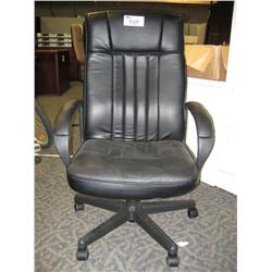 Black Leather Hi Back Executive Task Chair