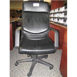 Black Leather Hi Back Executive Tilter Chair
