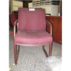Mahogany Framed Burgandy Client Chair