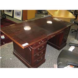 Mahogany 2 Piece Lawyers Desk And Credenza