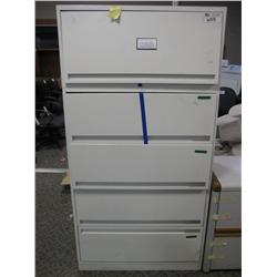 White 5 Drawer Lateral File Cabinet