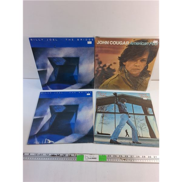 (4) Vinyl Records - Billy Joel and John Cougar