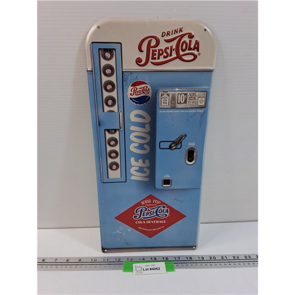 Pepsi-Cola Metal Sign - 8.5" x 18"