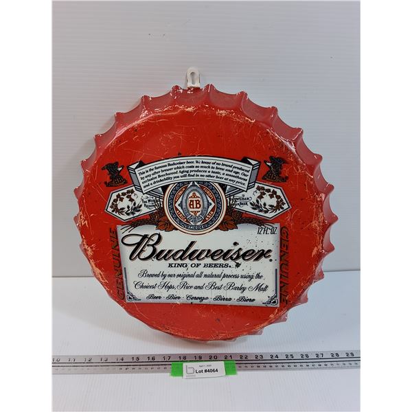 Budweiser Bottle Cap Metal Wall Decor - 16.5" Diameter
