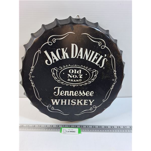 Jack Daniels Whiskey Bottle Cap Wall Decor - 16.5" Diameter