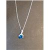 Image 2 : Stering Silver Blue Gem Pendant Necklace