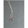Image 4 : Sterling Silver Pink Flower Gem Pendant Necklace