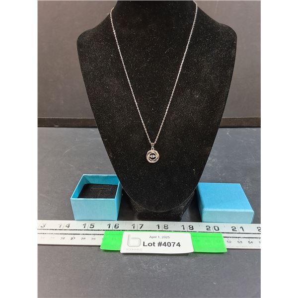 Sterling Silver Circle Pendant Necklace