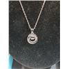 Image 2 : Sterling Silver Circle Pendant Necklace