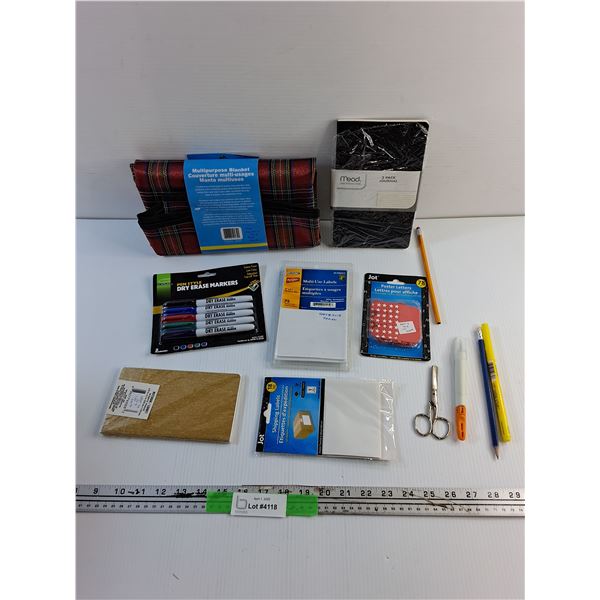 Multipurpose Blanket, Shipping Labels, Dry Erase Markers, Journal and Misc