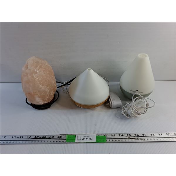 Salt Lamp and (2) Aroma Diffusers