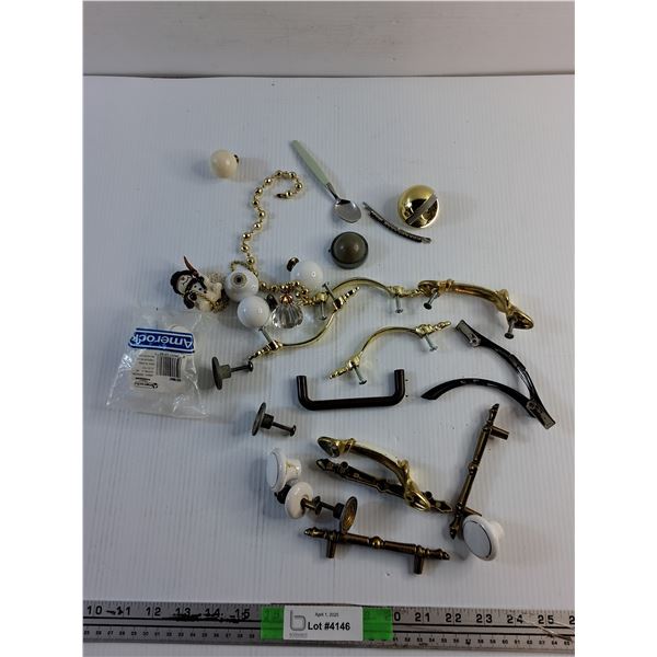 Various Drawer Pulls/Handles, Hair Clip and Spoon