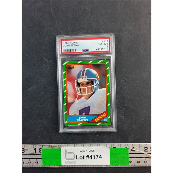 1986 Topps John Elway Trading Football Card - Cannot Authenticate
