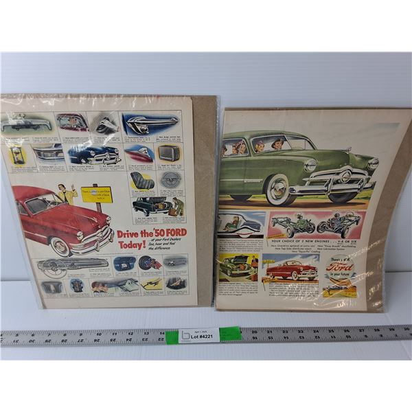 (2) Vintage Ford Magazine Ads