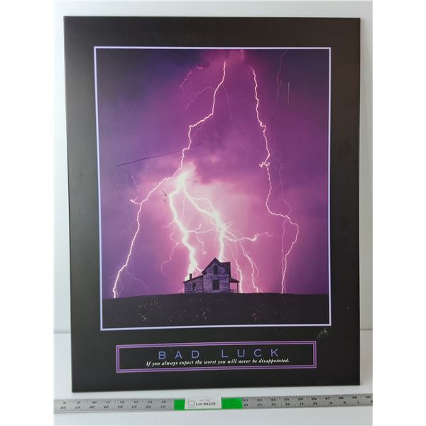 Lightning Photo & Quote on MDF Board