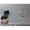 Image 1 : Punch Bowl, (15) Glasses & Plastic Serving Spoon